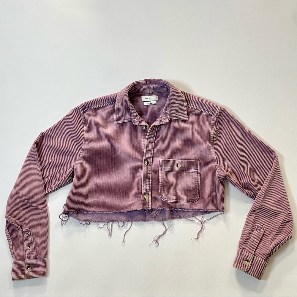 UO Cropped Corduroy Button Down